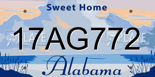 17AG772 Alabama License Plate