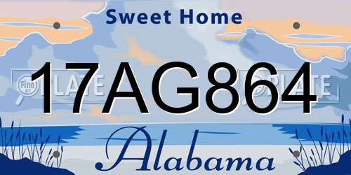 17AG864 Alabama License Plate