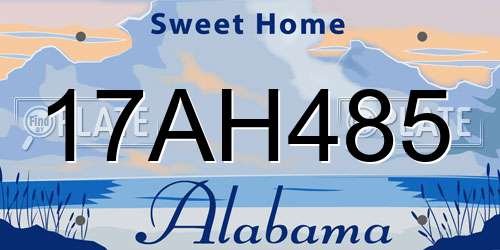 17AH485 Alabama License Plate