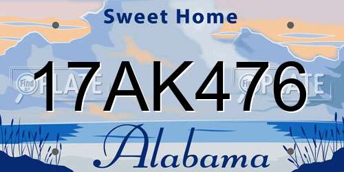 17AK476 Alabama License Plate