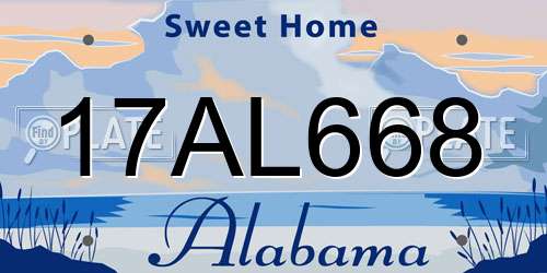 17AL668 Alabama License Plate