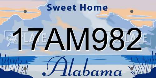 17AM982 Alabama License Plate