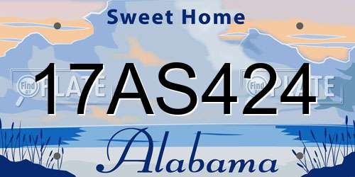 17AS424 Alabama License Plate