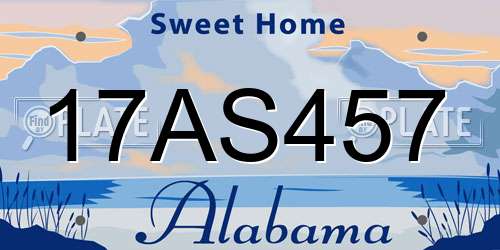 17AS457 Alabama License Plate