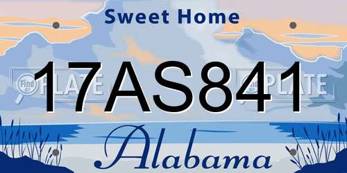 17AS841 Alabama License Plate
