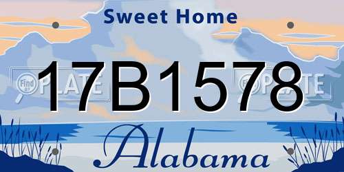 17B1578 Alabama License Plate