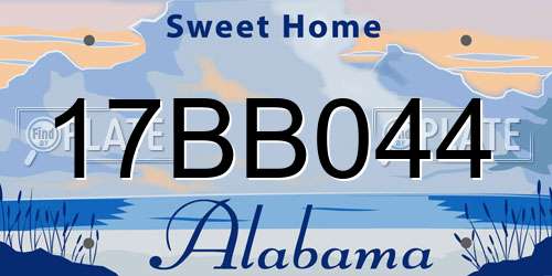 17BB044 Alabama License Plate