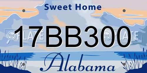 17BB300 Alabama License Plate