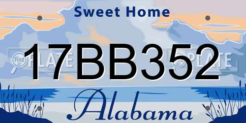 17BB352 Alabama License Plate