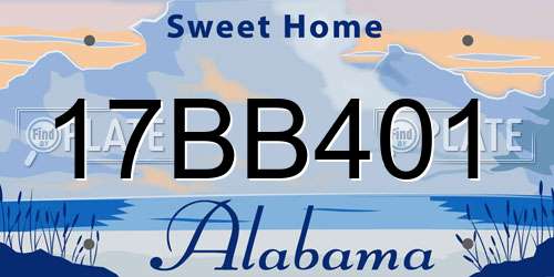 17BB401 Alabama License Plate