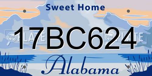 17BC624 Alabama License Plate