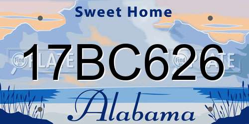 17BC626 Alabama License Plate