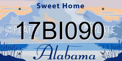 17BI090 Alabama License Plate