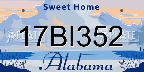 17BI352 Alabama License Plate