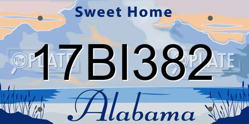 17BI382 Alabama License Plate