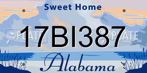 17BI387 Alabama License Plate