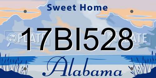 17BI528 Alabama License Plate