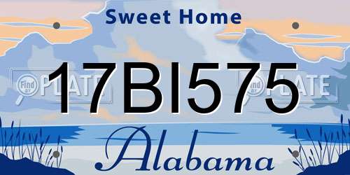 17BI575 Alabama License Plate