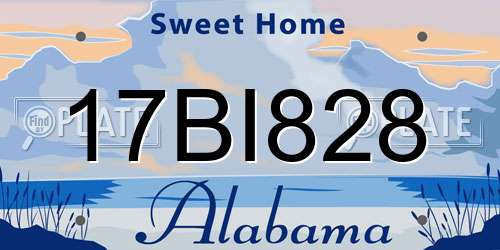 17BI828 Alabama License Plate