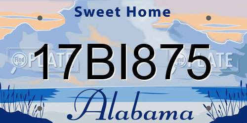 17BI875 Alabama License Plate