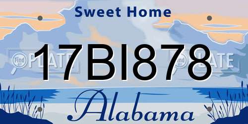 17BI878 Alabama License Plate