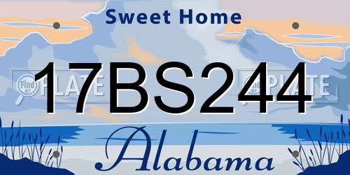 17BS244 Alabama License Plate