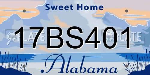 17BS401 Alabama License Plate