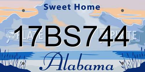 17BS744 Alabama License Plate