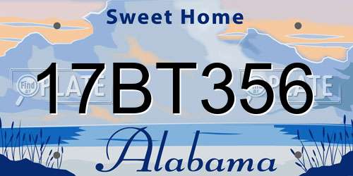 17BT356 Alabama License Plate