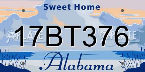 17BT376 Alabama License Plate