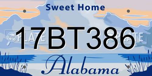 17BT386 Alabama License Plate