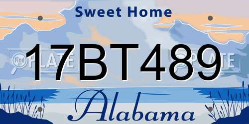 17BT489 Alabama License Plate