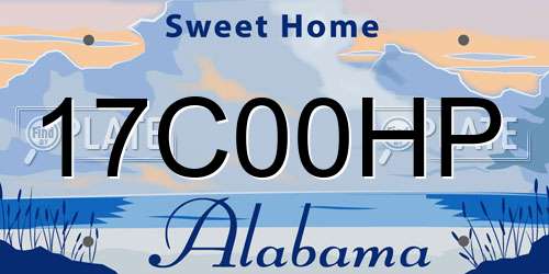 17C00HP Alabama License Plate