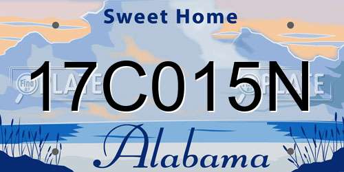 17C015N Alabama License Plate
