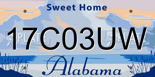 17C03UW Alabama License Plate