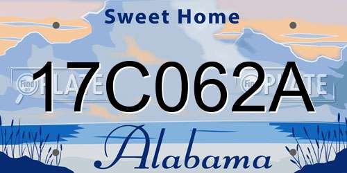 17C062A Alabama License Plate