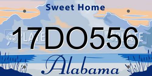 17DO556 Alabama License Plate