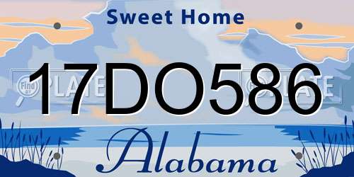 17DO586 Alabama License Plate