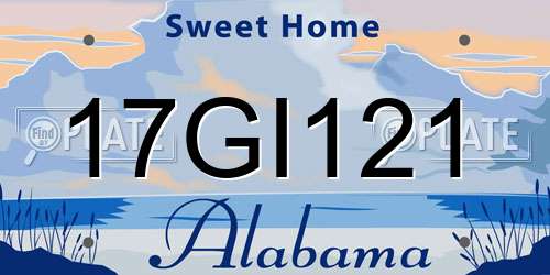 17GI121 Alabama License Plate