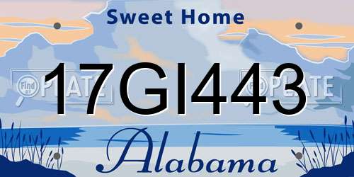 17GI443 Alabama License Plate