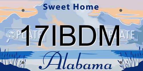 17IBDM Alabama License Plate