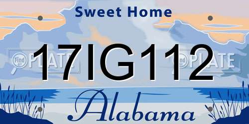 17IG112 Alabama License Plate