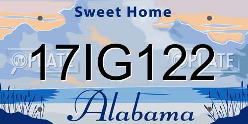 17IG122 Alabama License Plate