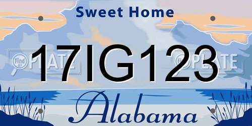 17IG123 Alabama License Plate