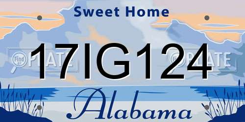 17IG124 Alabama License Plate