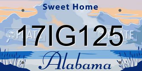 17IG125 Alabama License Plate