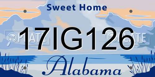 17IG126 Alabama License Plate