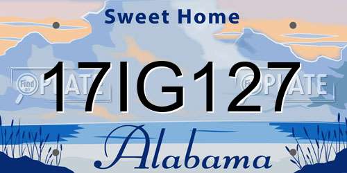 17IG127 Alabama License Plate