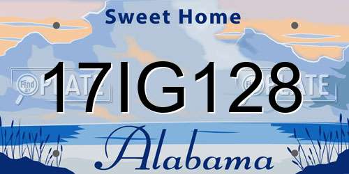 17IG128 Alabama License Plate