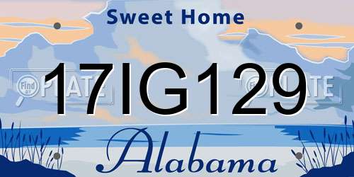 17IG129 Alabama License Plate
